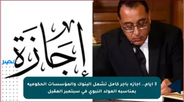3 أيام.. إجازة بأجر كامل تشمل البنوك والمؤسسات الحكومية بمناسبة المولد النبوي في سبتمبر المقبل